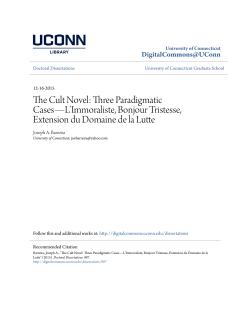 The Cult Novel - DigitalCommons@UConn