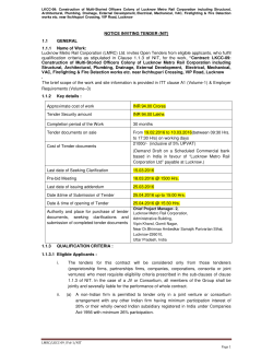 NOTICE INVITING TENDER (NIT)