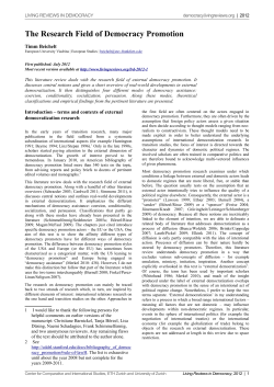 The Research Field of Democracy Promotion