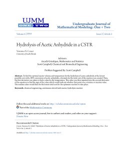 Hydrolysis of Acetic Anhydride in a CSTR