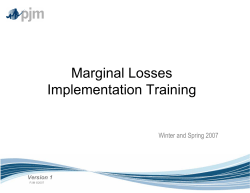 Marginal Losses Implementation Training