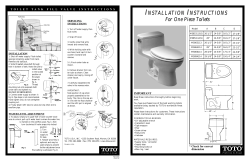 For One Piece Toilets INSTALLATION INSTRUCTIONS