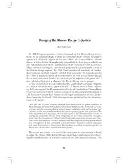 Bringing the Khmer Rouge to Justice