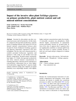 Impact of the invasive alien plant Solidago gigantea on primary
