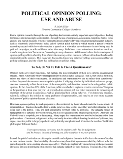 political opinion polling: use and abuse