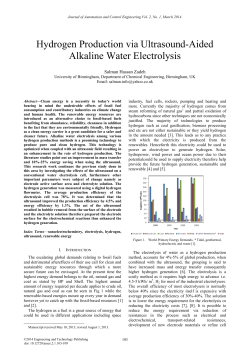 Hydrogen Production via Ultrasound-Aided Alkaline Water Electrolysis