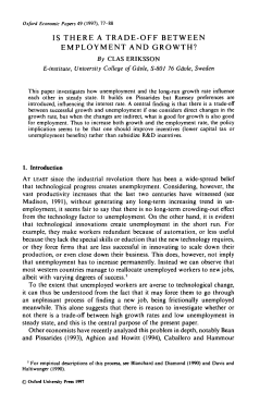 IS THERE A TRADE-OFF BETWEEN EMPLOYMENT AND GROWTH?
