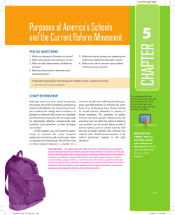 Purposes of America`s Schools and the Current Reform Movement