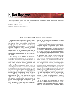 Rulers, Palaces, Wider Worlds: Ritual and Cultural - H-Net