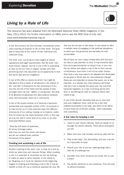 Living by a Rule of Life