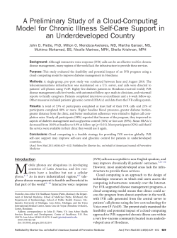 A Preliminary Study of a Cloud-Computing Model for Chronic Illness