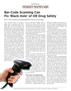 Bar-Code Scanning Can Fix `Black Hole` of OR Drug