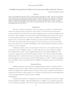 Credibility Lessening Tactics Utilized in the Courtroom by Male and