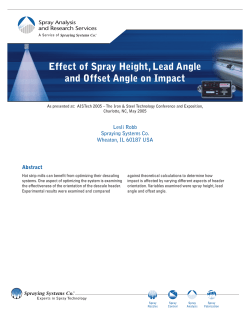 Effect of Spray Height, Lead Angle and Offset Angle