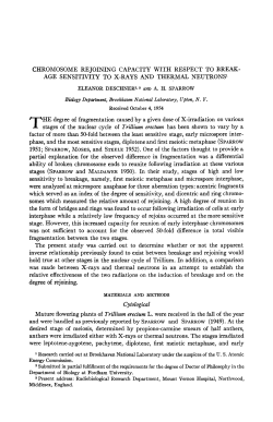 CHROMOSOME REJOINING CAPACITY WITH RESPECT TO