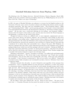 The Playboy Interview: Marshall McLuhan