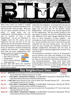 Key Neighborhood Dates - Buckner Terrace Homeowners Association