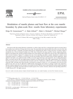 Modulation of mantle plumes and heat flow at the core mantle