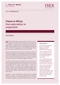 France in Africa: from paternalism to pragmatism