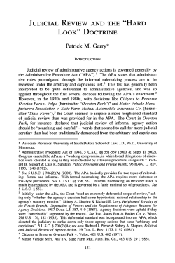 Judicial Review and the "Hard Look" Doctrine