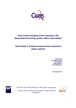 Evidence-based driver education policy options