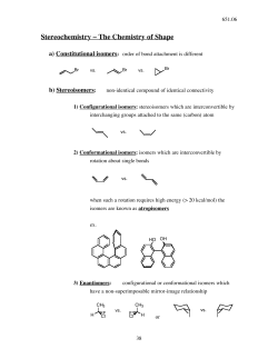 Stereochemistry &ndash; The Chemistry of Shape