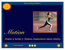 Chapter 3.1 Distance, Displacement, Speed, Velocity