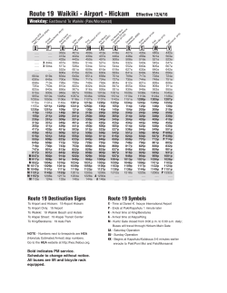 Route 19 Waikiki - Airport - Hickam Effective 12/4/16