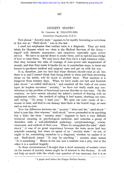 327 ANXIETY STATES.! THE phrase" Anxiety state" appears to be