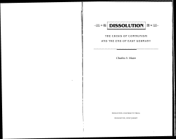 The crisis of Communism and the end of East Germany