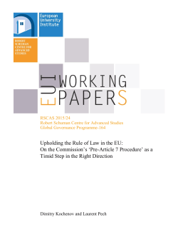 Upholding the Rule of Law in the EU - Cadmus Home