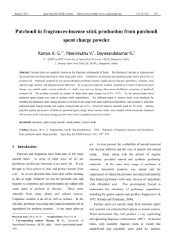 Patchouli in fragrances-incense stick production