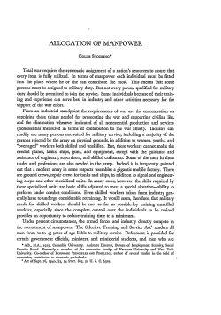 Allocation of Manpower - Duke Law Scholarship Repository