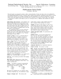Publications Style Guide - National Cave and Karst Management