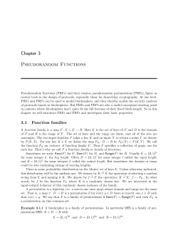 Chapter 3 Pseudorandom Functions