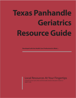 Texas Panhandle Geriatrics Resource Guide