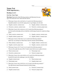 Nouns Test - Ereading Worksheets