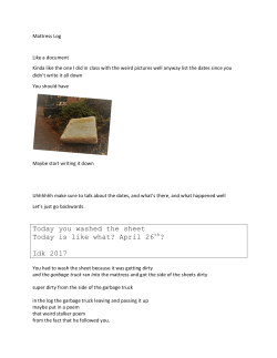 Today you washed the sheet Today is like what? April 26th? Idk 2017