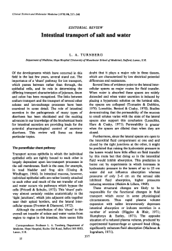 Intestinal Transport of Salt and Water