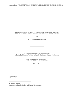 PERSPECTIVES ON BILINGUAL EDUCATION IN TUCSON