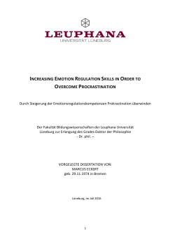 INCREASING EMOTION REGULATION SKILLS IN ORDER TO
