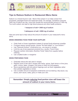 Tips to Reduce Sodium in Restaurant Menu Items