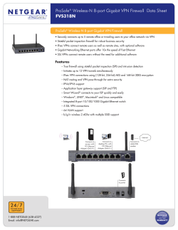ProSafe® Wireless-N 8-port Gigabit VPN Firewall Data