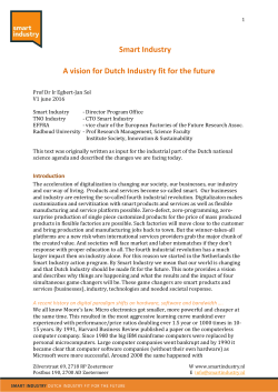 Smart Industry - a vision for the Dutch Industry fit for the future ejsol v1