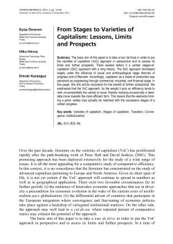 From Stages to Varieties of Capitalism: Lessons, Limits