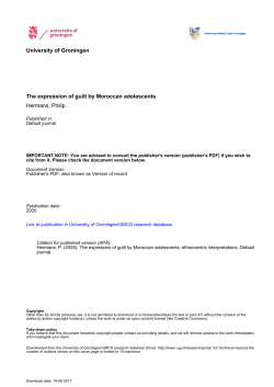 University of Groningen The expression of guilt by Moroccan