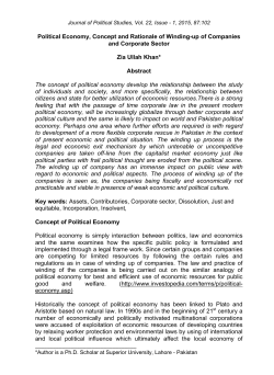 Political Economy, Concept and Rationale of Winding