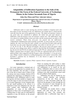 Adaptability of Infiltration Equations to the Soils of the