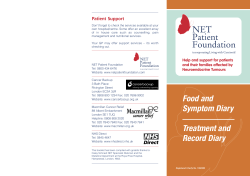 Food and Symptom Diary - NET Patient Foundation