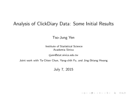 Analysis of ClickDiary Data: Some Initial Results